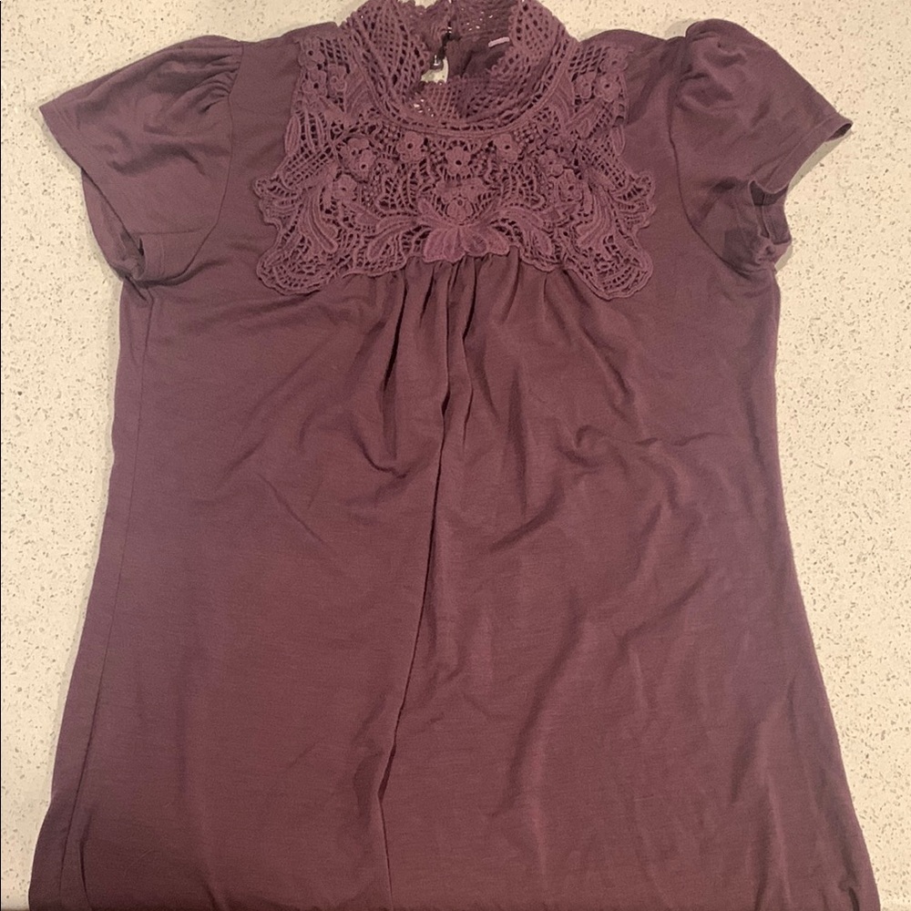Lace Detail Purple Women's Top
